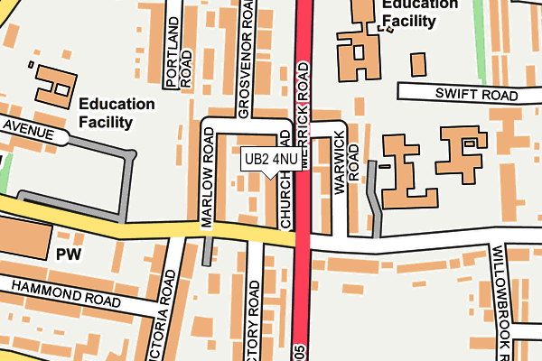 UB2 4NU map - OS OpenMap – Local (Ordnance Survey)