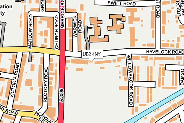 UB2 4NY map - OS OpenMap – Local (Ordnance Survey)