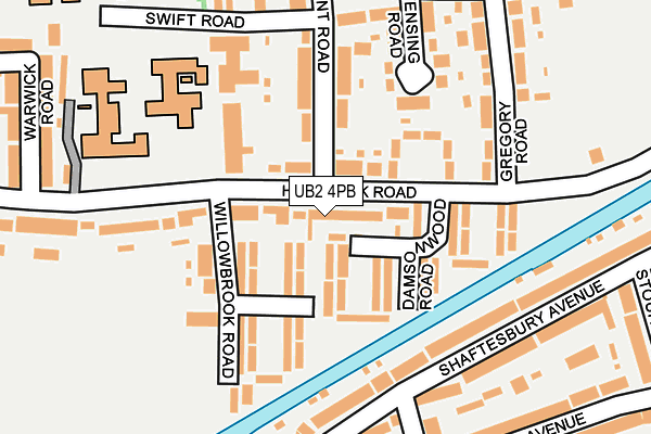 UB2 4PB map - OS OpenMap – Local (Ordnance Survey)