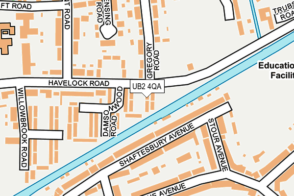 UB2 4QA map - OS OpenMap – Local (Ordnance Survey)