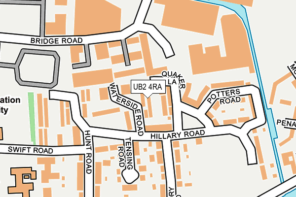 UB2 4RA map - OS OpenMap – Local (Ordnance Survey)