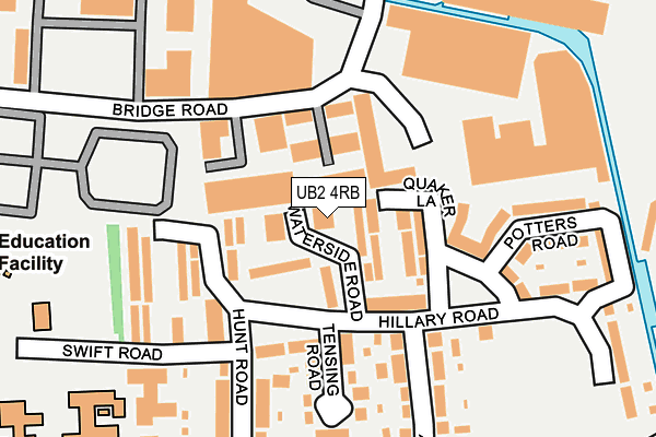 UB2 4RB map - OS OpenMap – Local (Ordnance Survey)