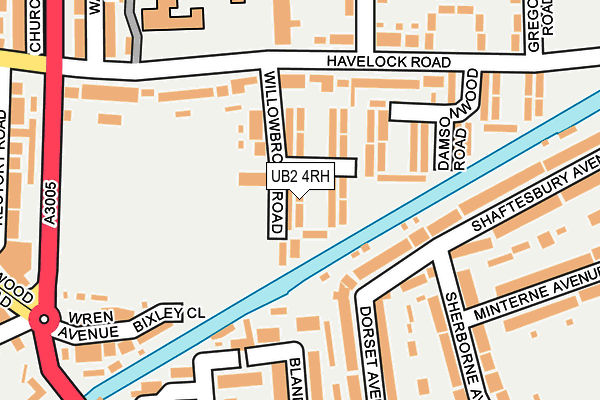 UB2 4RH map - OS OpenMap – Local (Ordnance Survey)