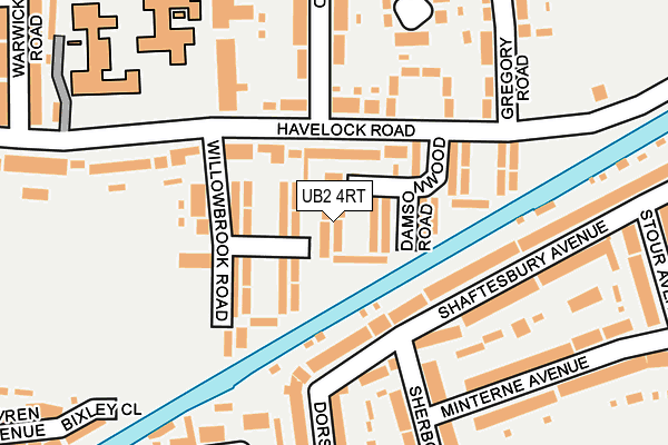 UB2 4RT map - OS OpenMap – Local (Ordnance Survey)