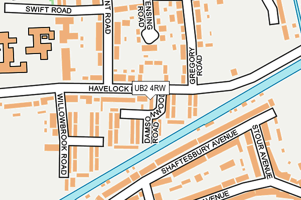 UB2 4RW map - OS OpenMap – Local (Ordnance Survey)