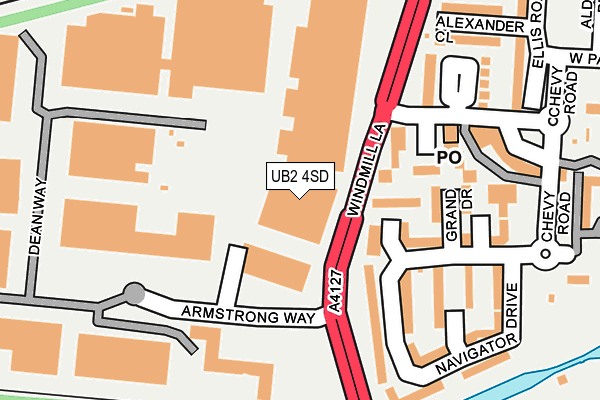 UB2 4SD map - OS OpenMap – Local (Ordnance Survey)