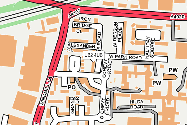 UB2 4UB map - OS OpenMap – Local (Ordnance Survey)