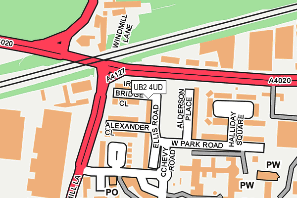 UB2 4UD map - OS OpenMap – Local (Ordnance Survey)