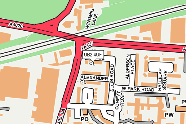 UB2 4UF map - OS OpenMap – Local (Ordnance Survey)