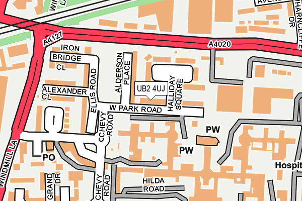 UB2 4UJ map - OS OpenMap – Local (Ordnance Survey)