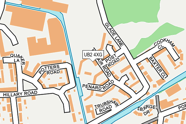 UB2 4XG map - OS OpenMap – Local (Ordnance Survey)