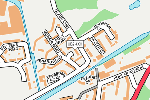 UB2 4XH map - OS OpenMap – Local (Ordnance Survey)