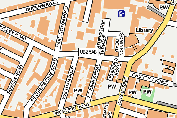 UB2 5AB map - OS OpenMap – Local (Ordnance Survey)