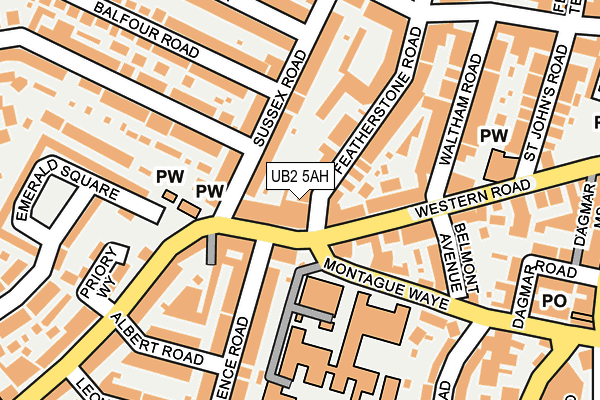 UB2 5AH map - OS OpenMap – Local (Ordnance Survey)