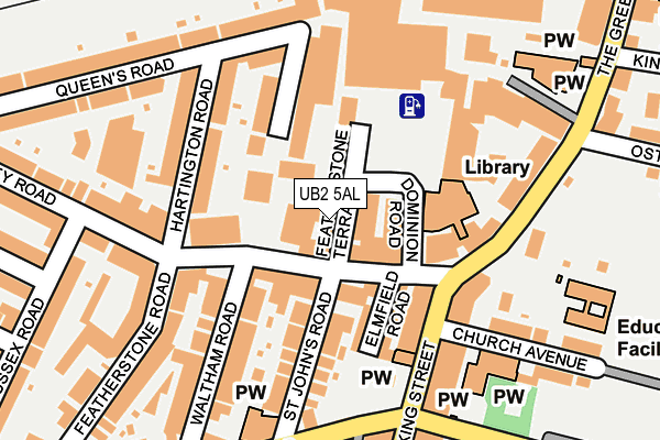 UB2 5AL map - OS OpenMap – Local (Ordnance Survey)