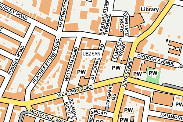 UB2 5AN map - OS OpenMap – Local (Ordnance Survey)