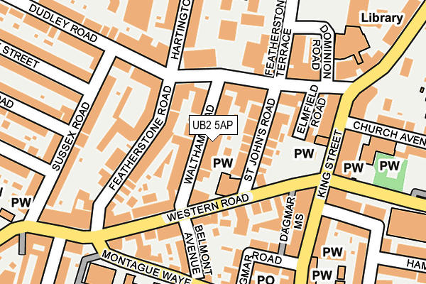 UB2 5AP map - OS OpenMap – Local (Ordnance Survey)