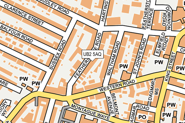 UB2 5AQ map - OS OpenMap – Local (Ordnance Survey)