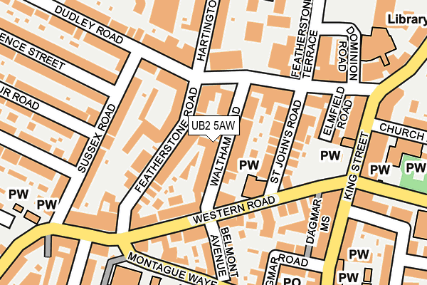 UB2 5AW map - OS OpenMap – Local (Ordnance Survey)