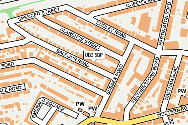 UB2 5BP map - OS OpenMap – Local (Ordnance Survey)