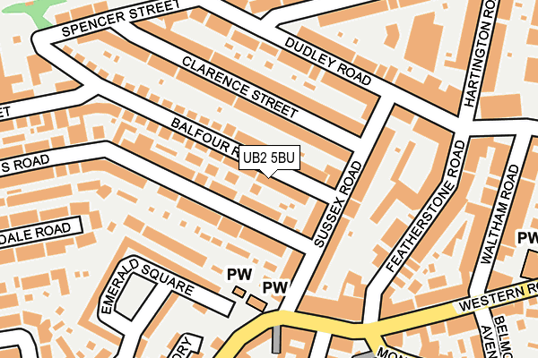 UB2 5BU map - OS OpenMap – Local (Ordnance Survey)