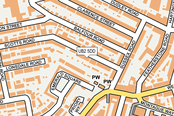 UB2 5DD map - OS OpenMap – Local (Ordnance Survey)