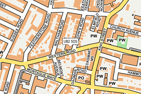 UB2 5DS map - OS OpenMap – Local (Ordnance Survey)