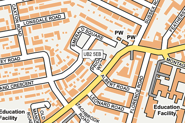 UB2 5EB map - OS OpenMap – Local (Ordnance Survey)
