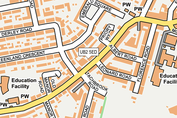 UB2 5ED map - OS OpenMap – Local (Ordnance Survey)