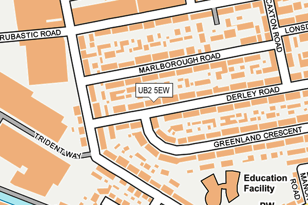UB2 5EW map - OS OpenMap – Local (Ordnance Survey)