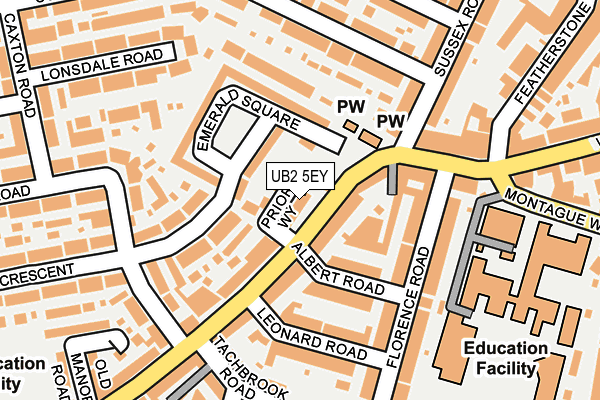 UB2 5EY map - OS OpenMap – Local (Ordnance Survey)