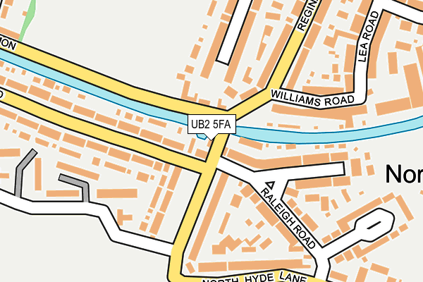 UB2 5FA map - OS OpenMap – Local (Ordnance Survey)