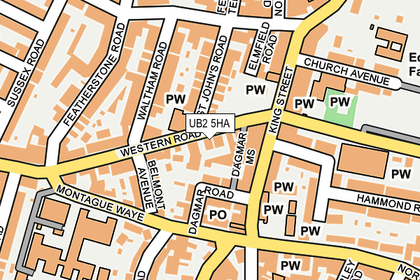 UB2 5HA map - OS OpenMap – Local (Ordnance Survey)