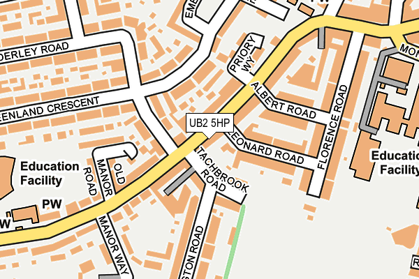 UB2 5HP map - OS OpenMap – Local (Ordnance Survey)