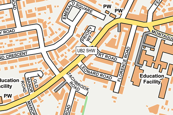 UB2 5HW map - OS OpenMap – Local (Ordnance Survey)
