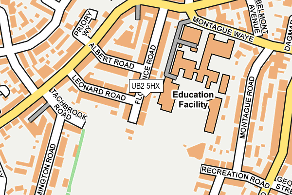 UB2 5HX map - OS OpenMap – Local (Ordnance Survey)
