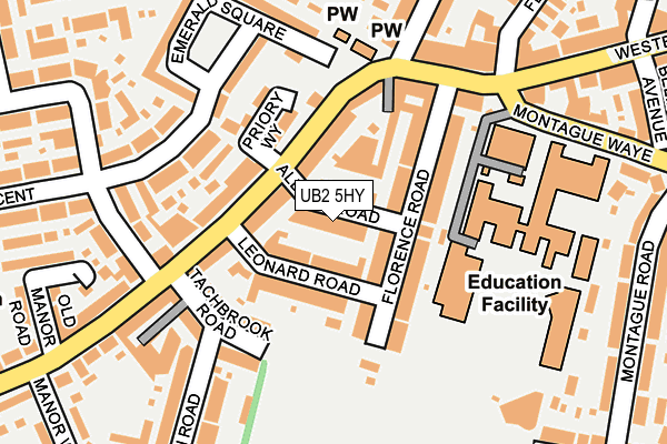 UB2 5HY map - OS OpenMap – Local (Ordnance Survey)