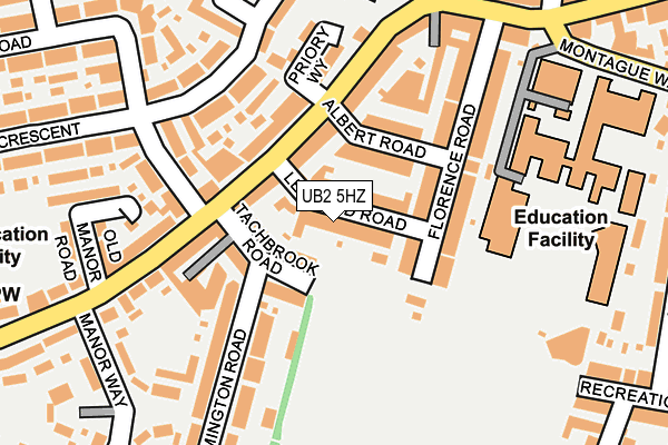 UB2 5HZ map - OS OpenMap – Local (Ordnance Survey)