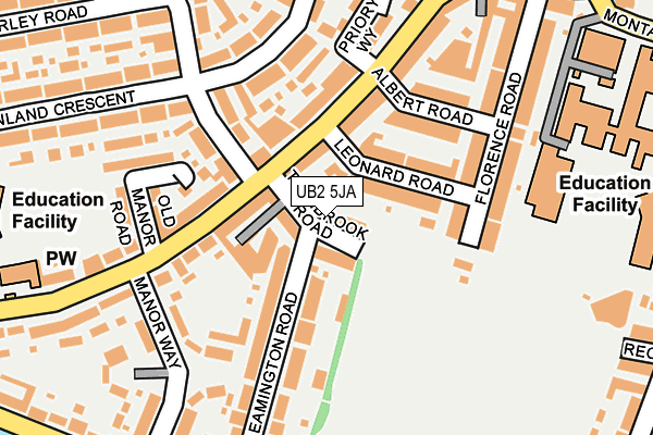 UB2 5JA map - OS OpenMap – Local (Ordnance Survey)