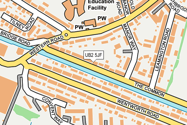 UB2 5JF map - OS OpenMap – Local (Ordnance Survey)