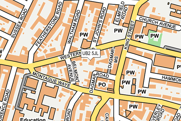 UB2 5JL map - OS OpenMap – Local (Ordnance Survey)