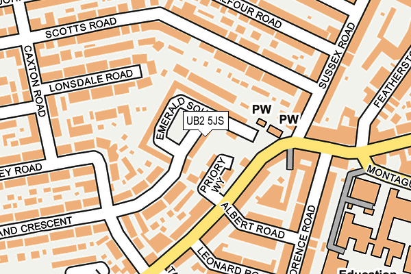 UB2 5JS map - OS OpenMap – Local (Ordnance Survey)