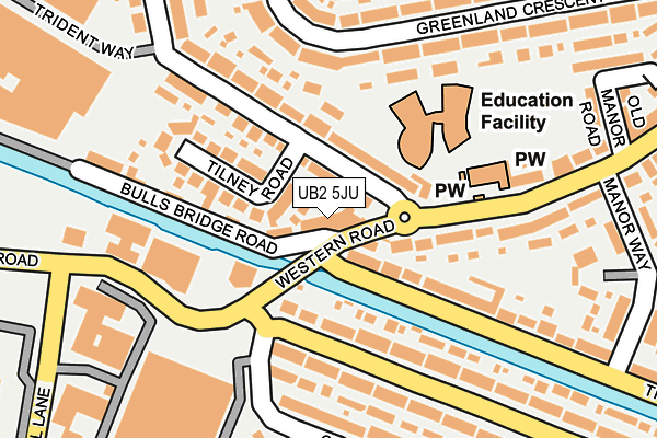 UB2 5JU map - OS OpenMap – Local (Ordnance Survey)