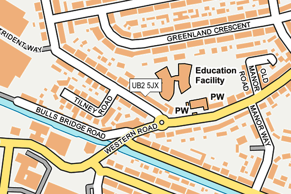 UB2 5JX map - OS OpenMap – Local (Ordnance Survey)