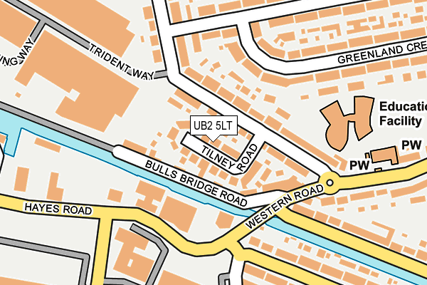 UB2 5LT map - OS OpenMap – Local (Ordnance Survey)