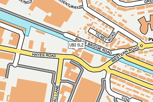 UB2 5LZ map - OS OpenMap – Local (Ordnance Survey)