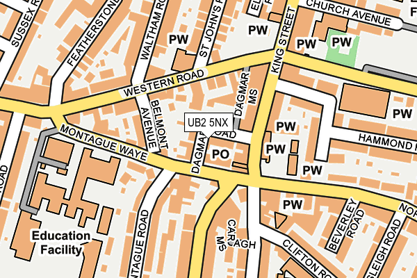 UB2 5NX map - OS OpenMap – Local (Ordnance Survey)