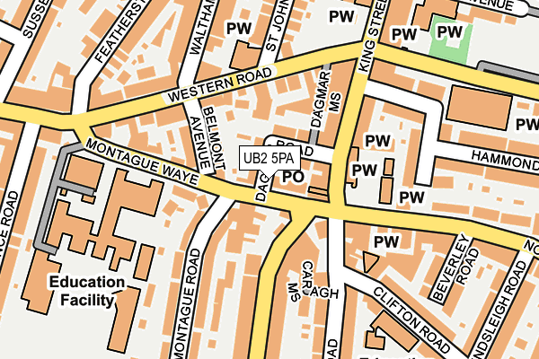 UB2 5PA map - OS OpenMap – Local (Ordnance Survey)