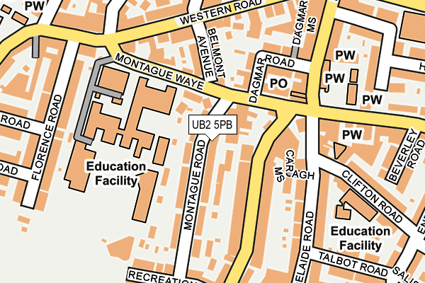 UB2 5PB map - OS OpenMap – Local (Ordnance Survey)