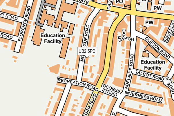 UB2 5PD map - OS OpenMap – Local (Ordnance Survey)